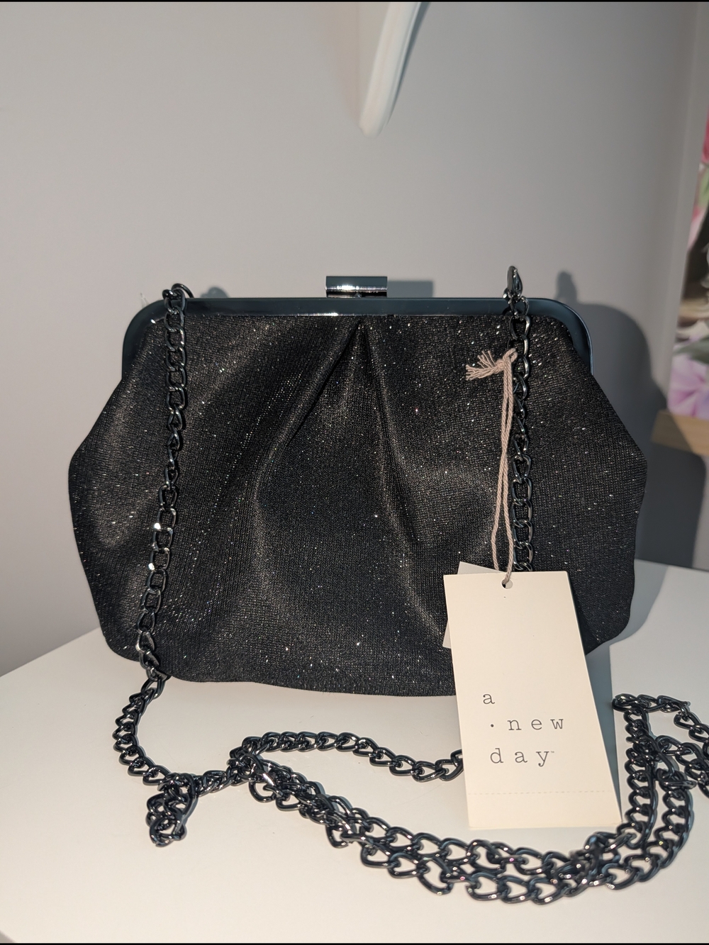 a new day Black Sparkle Clutch